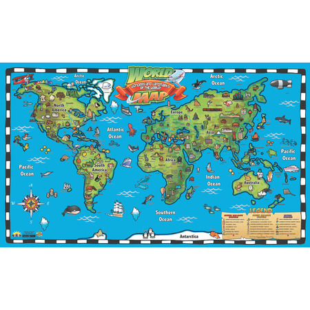 POPAR Kids World Map Interactive Wall Chart with Free App WC04